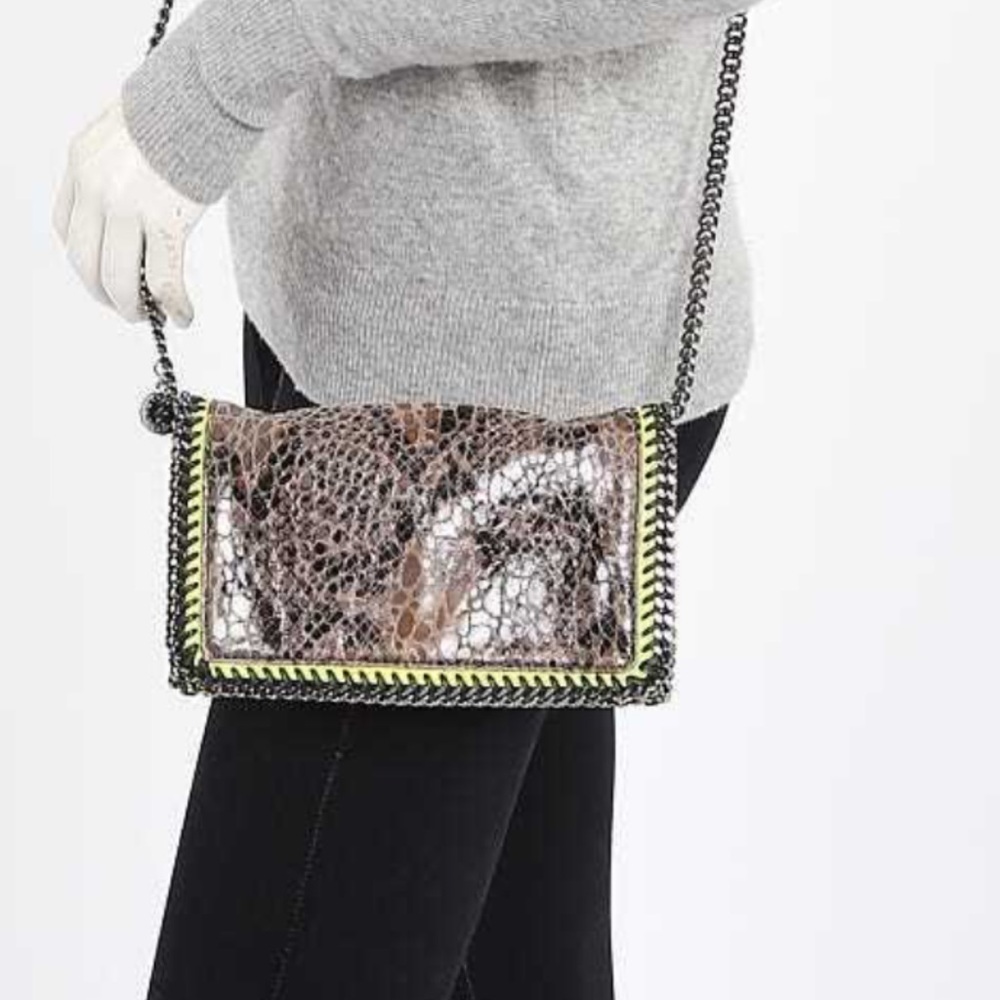 Stella Mccartney Falabella Python Crossover Clutch - image 5